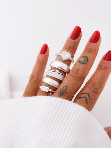 Dome silver ring