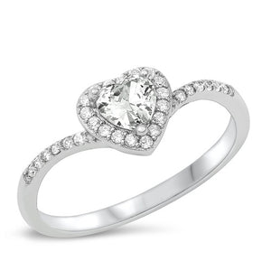 Beautiful heart silver ring