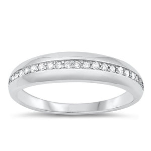 One filet zirconia silver band