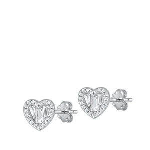 Cute heart silver earrings