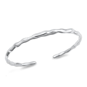 Textured minimalist silver cuff