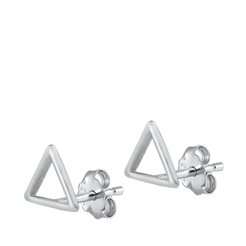 Shallow triangle silver earrings