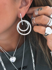 Goddess silver earring