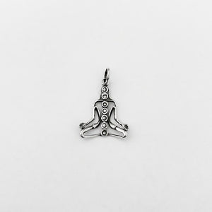 Meditation silver pendant