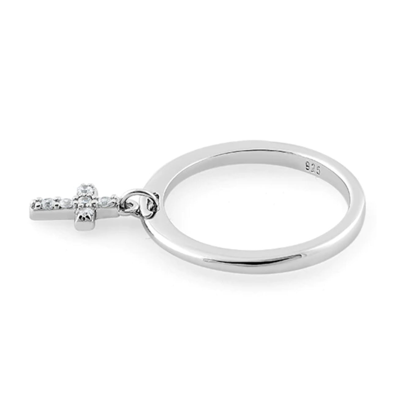 Dangling silver ring