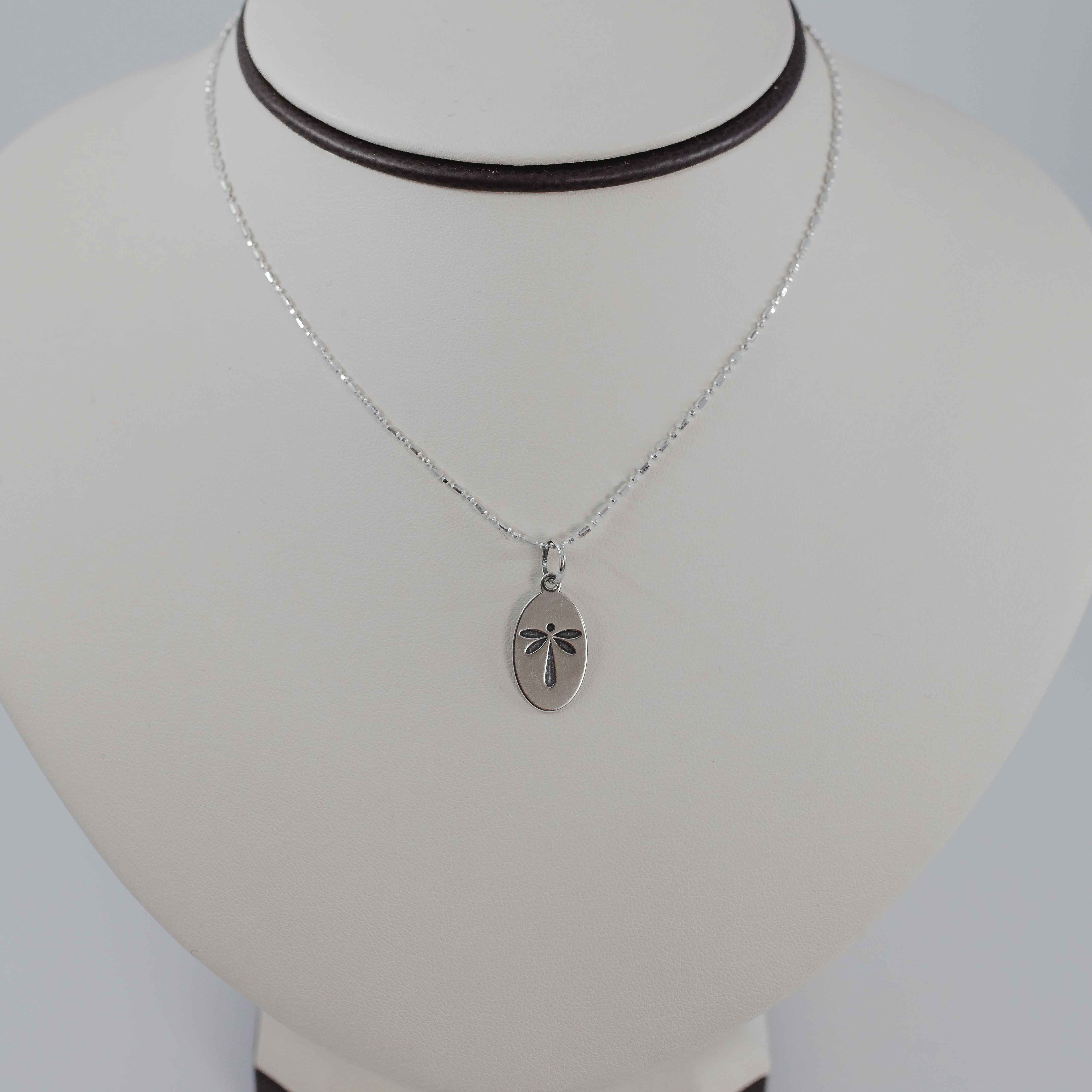 Dragon-fly silver necklace