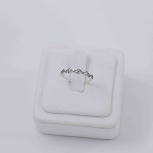 Geometric zirconia silver band