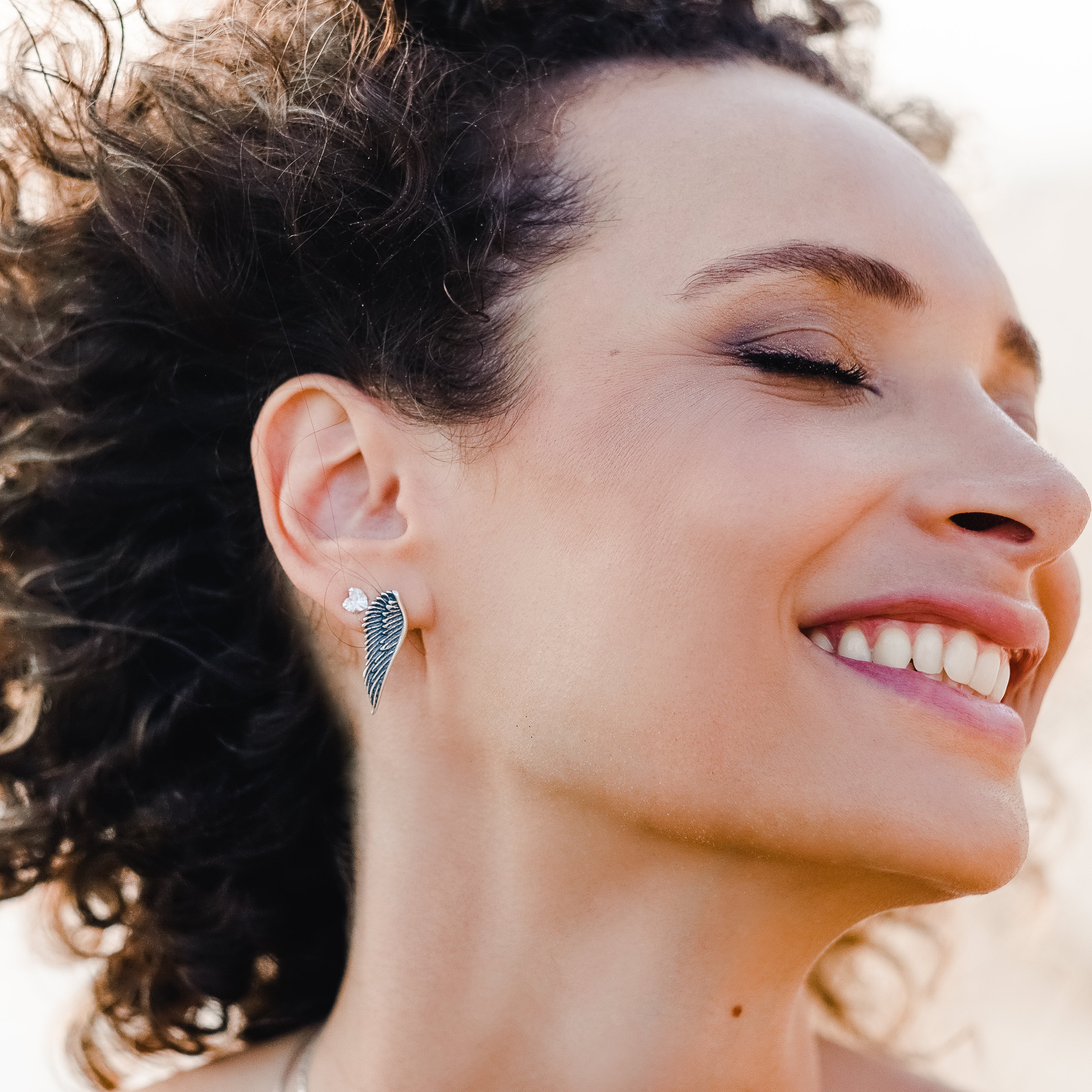 Wings silver earrings