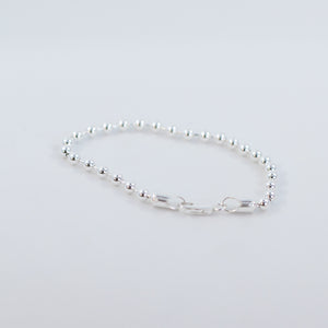 Beaded moon walk 4mm silver bracelet