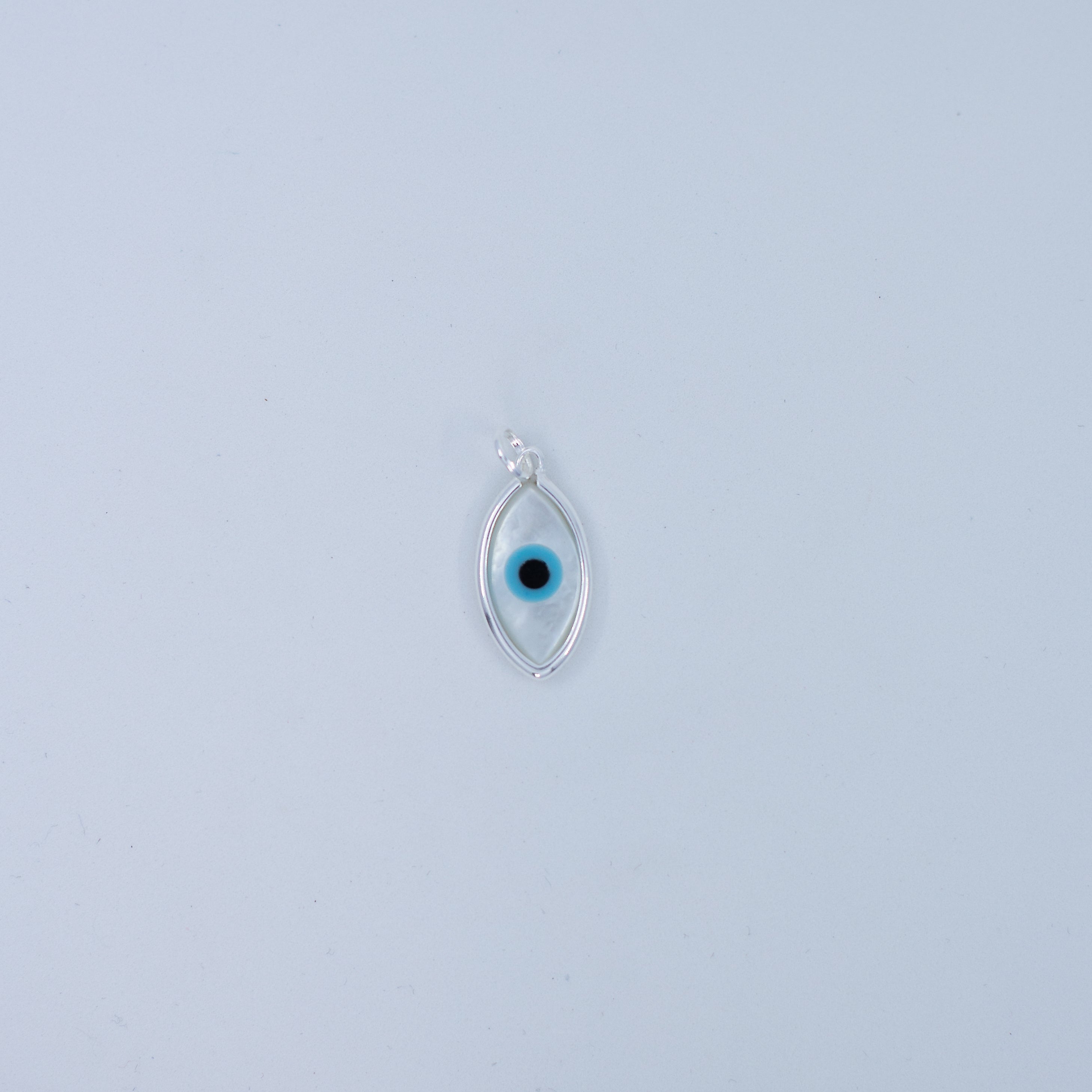 Evil eye teardrop shaped pendant