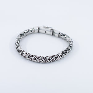 Braided men's silver bracelet (4mm)