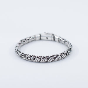 Braided men's silver bracelet (4mm)