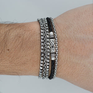 Three braids men's bracelet