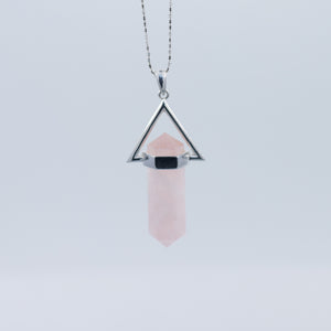 Quartz and pyramid pendant