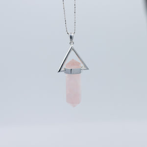 Quartz and pyramid pendant