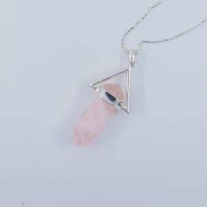 Quartz and pyramid pendant