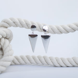 Modern geometric silver earring