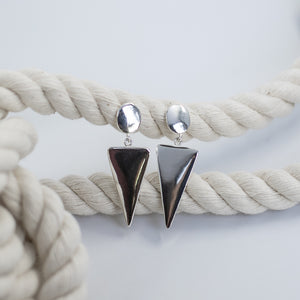 Modern geometric silver earring