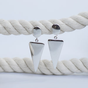 Modern geometric silver earring