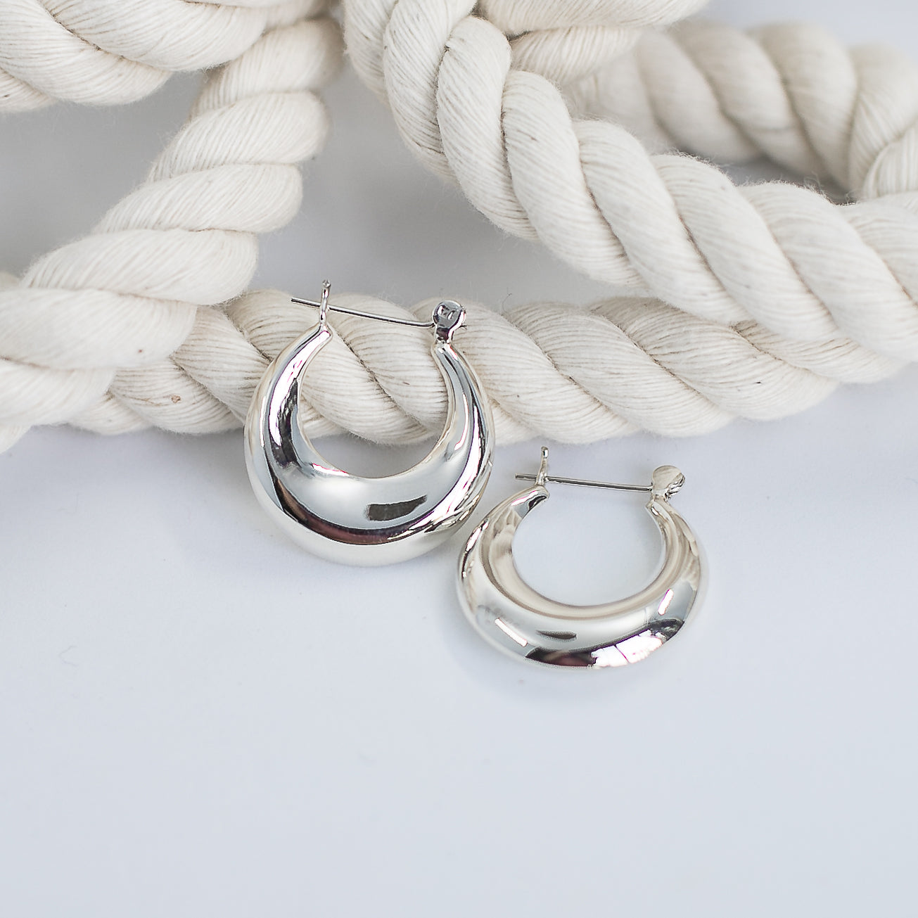 Hallow Hoop silver earrings