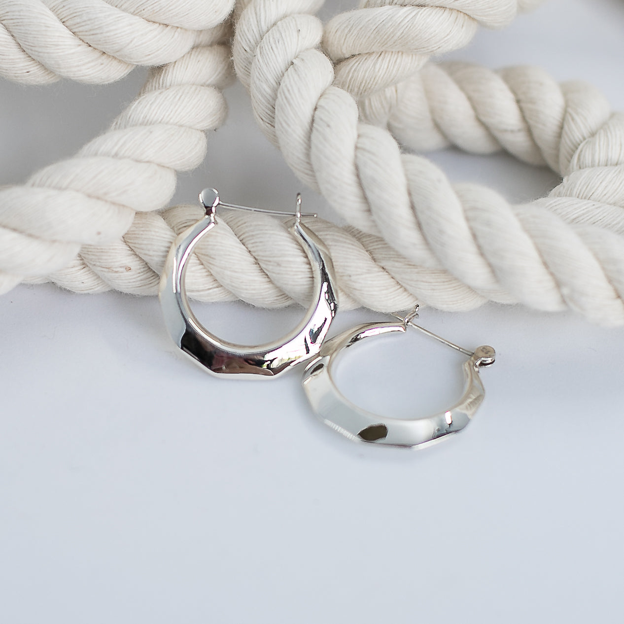 Cleo silver hoops