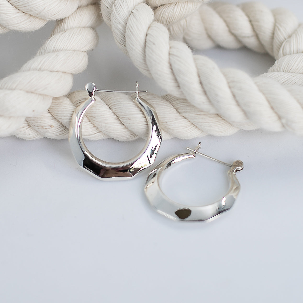 Cleo silver hoops