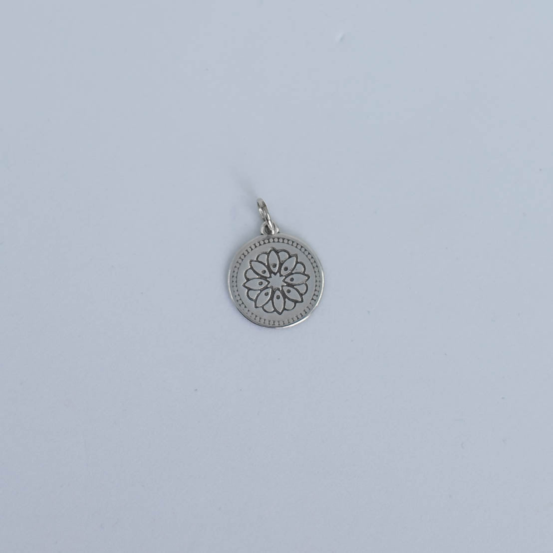 Mandala small silver pendant