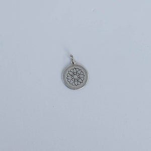 Mandala small silver pendant