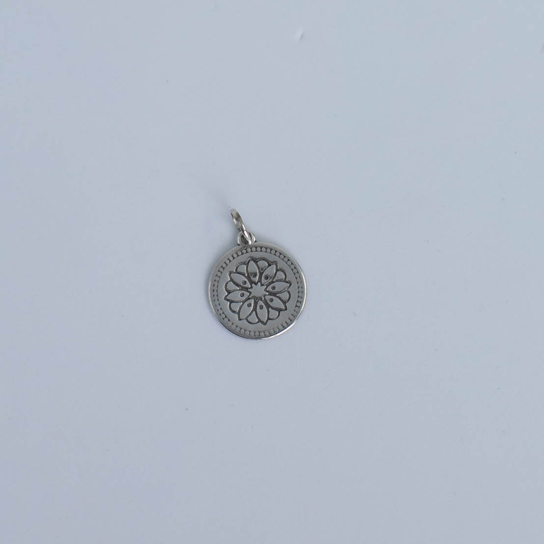 Mandala small silver pendant