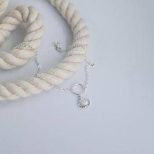 seashell silver anklet