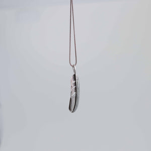 Mezcal feather silver necklace