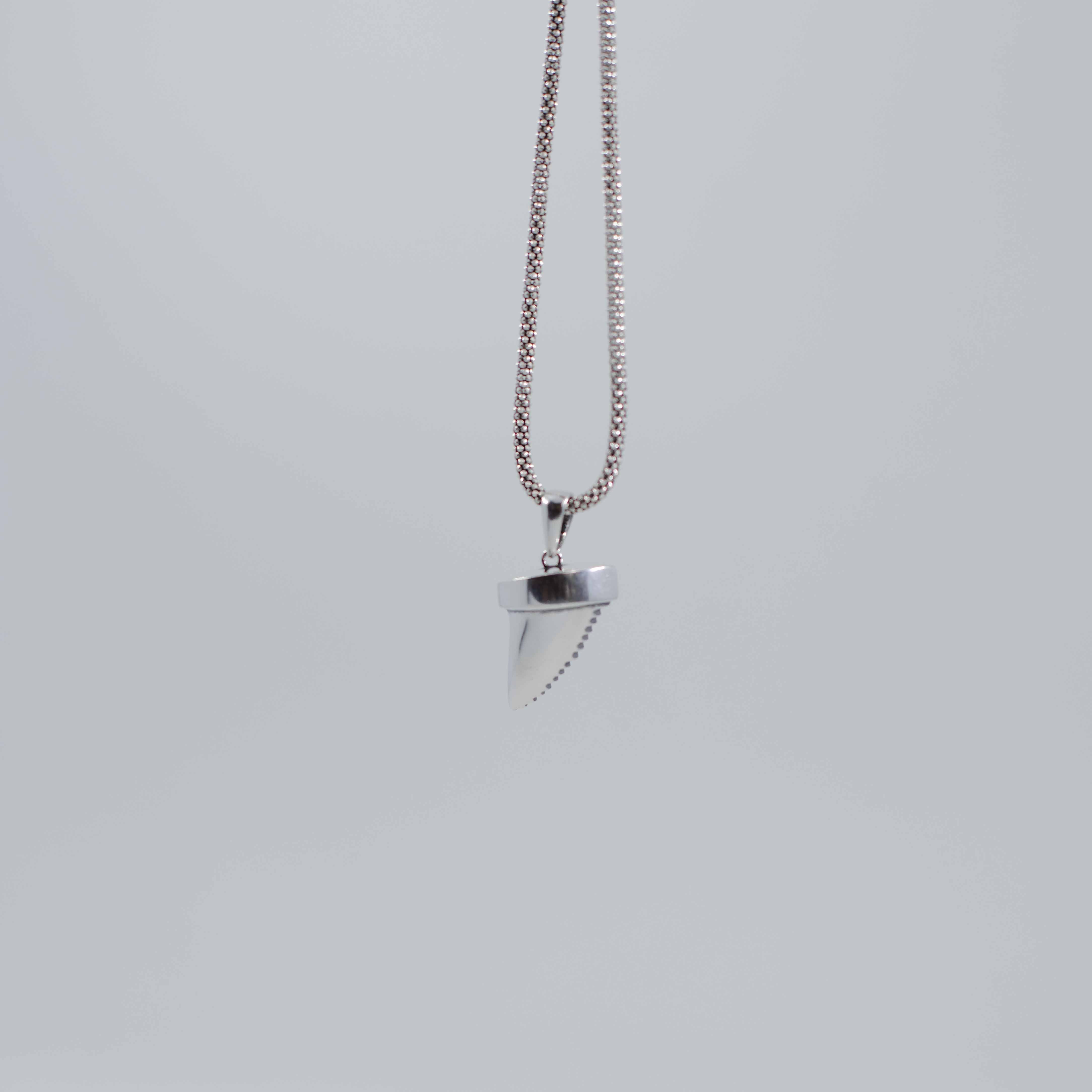 Shark tooth silver necklace