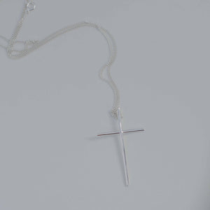 Simple cross silver necklace