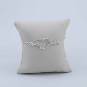 Heart paved zirconia bracelet