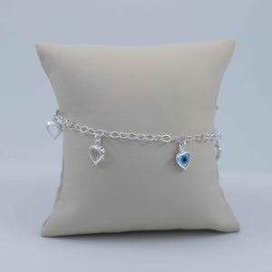 Heart shaped Evil eye bracelet