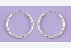 Hoop earrings 3mm sterling silver