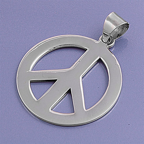 Big Peace sign silver pendant