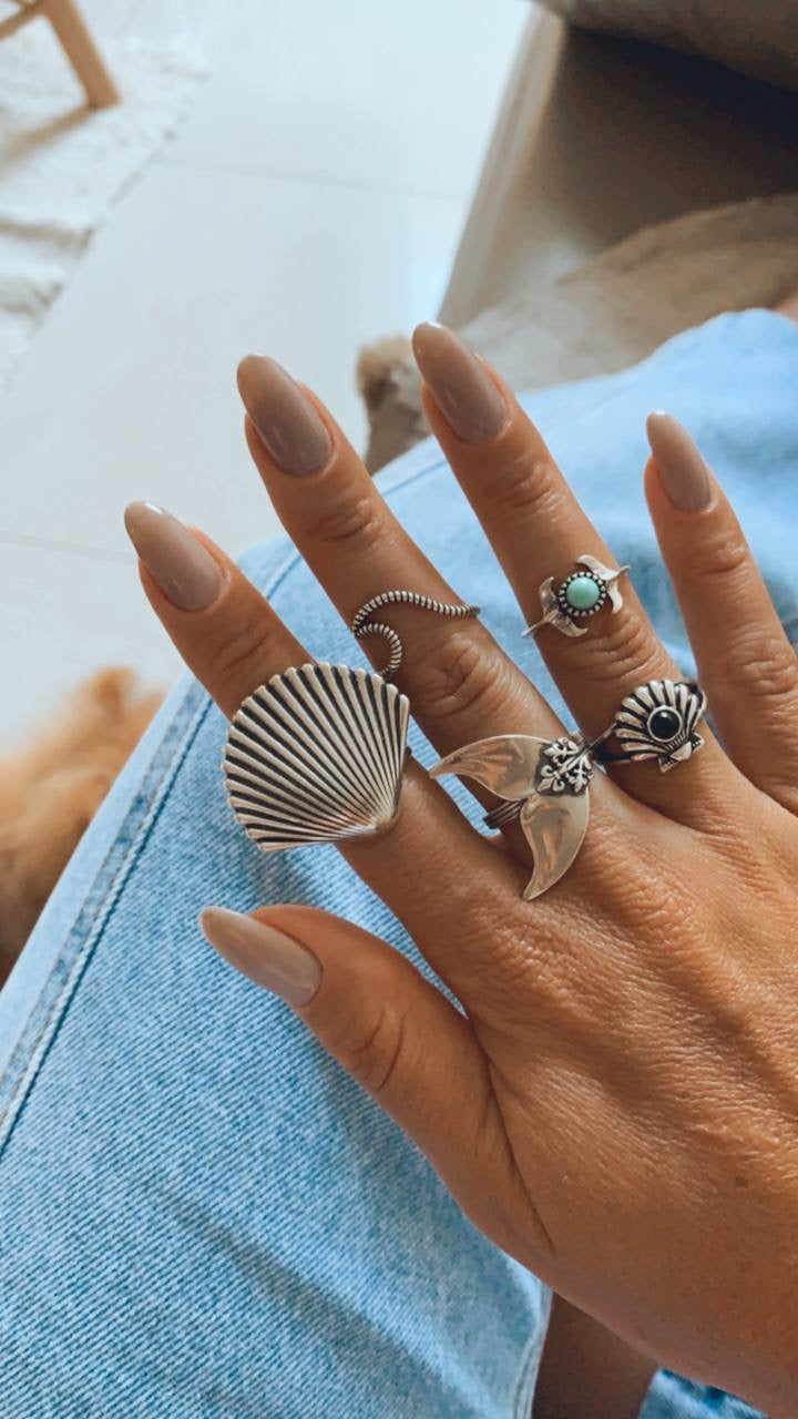 Boho whale tail ring