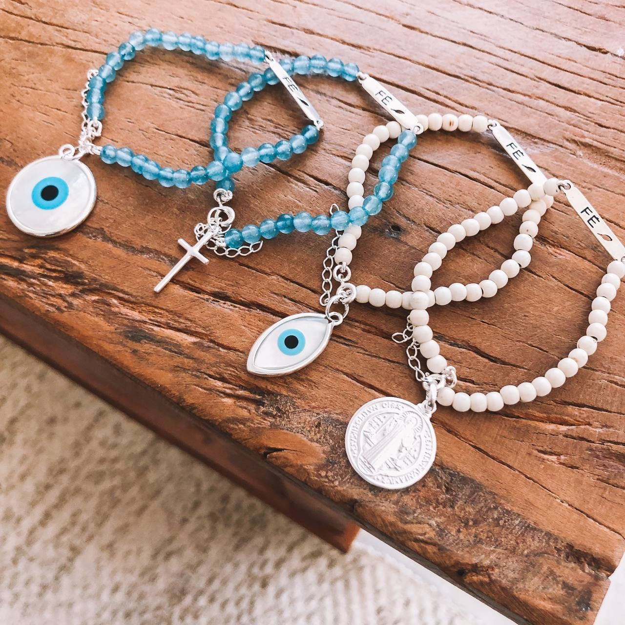 Evil eye teardrop shaped pendant