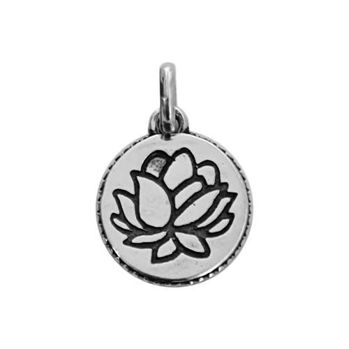 Small lotus silver necklace