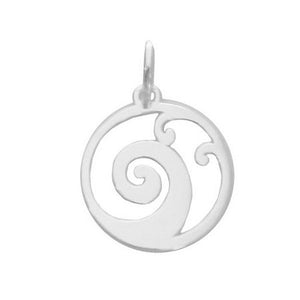 Tribal silver wave pendant