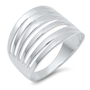 Modern silver ring