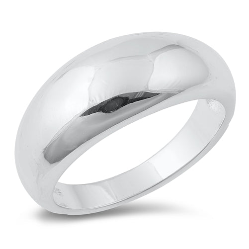 Dome silver ring