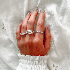 Dome silver ring