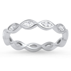 Zirconia silver band ring