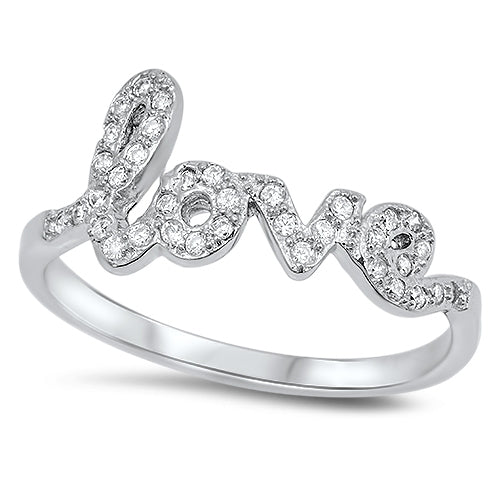 Love zirconia ring