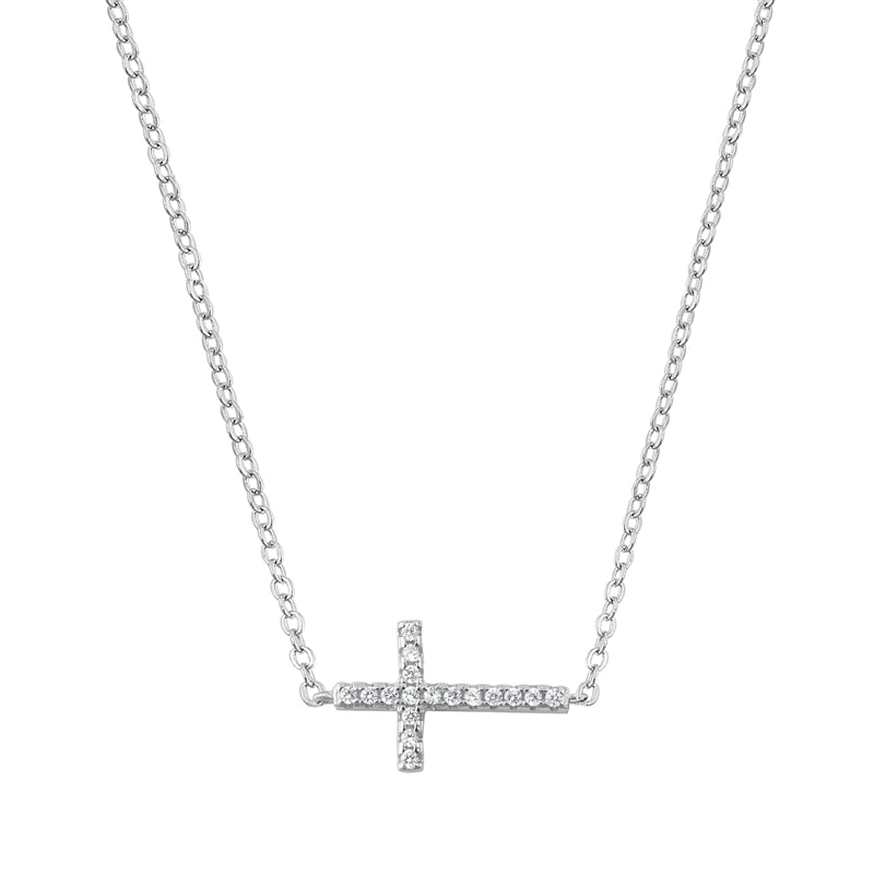 Side cross necklace