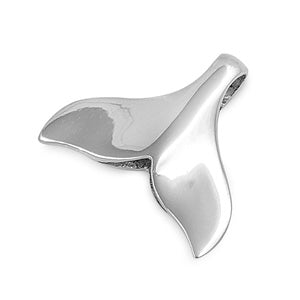 Whale tail silver pendant