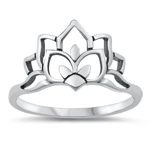 Lotus silver ring