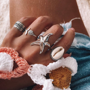 Starfish silver ring